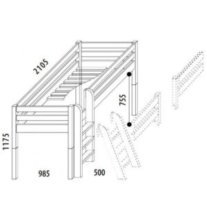 Zvýšené jednolůžko DOMINO D905/BC