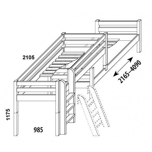 Zvýšené jednolůžko posuvné DOMINO D934/BC