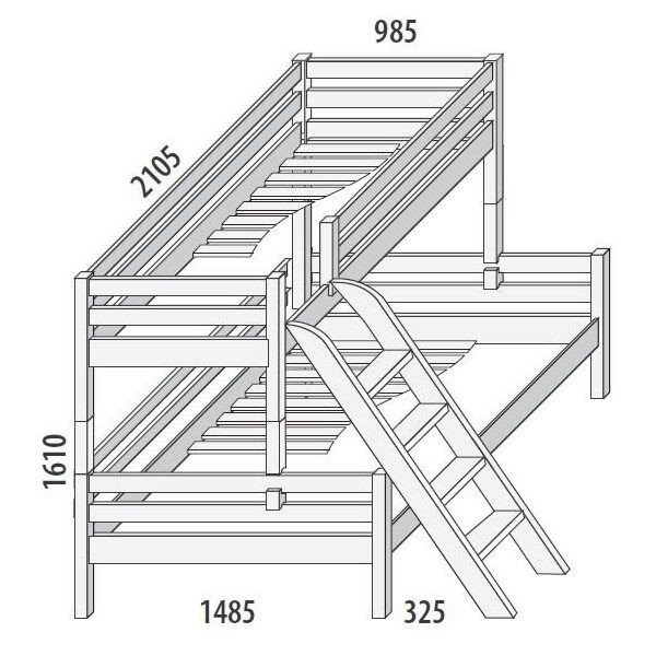 Poschoďová postel DOMINO D859/BC nízká