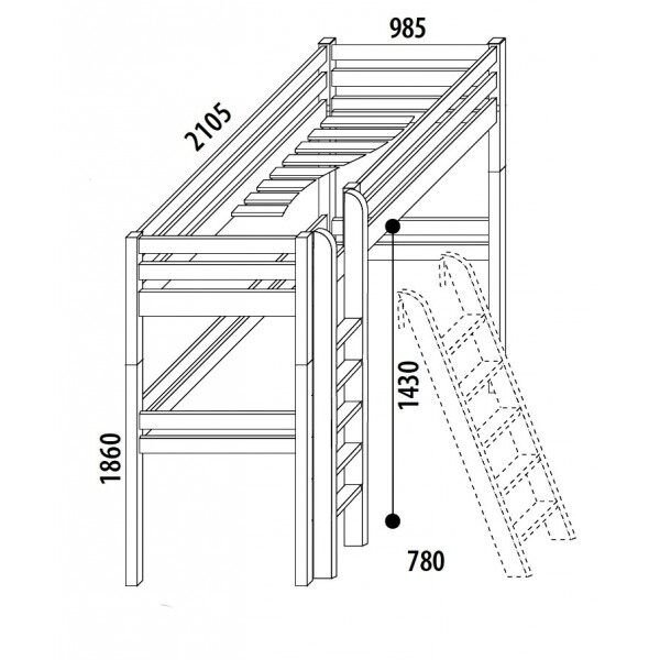 Dětská postel - horní spaní DOMINO D907/BC