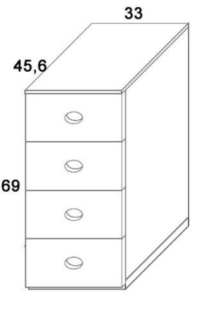 Komoda zásuvková D407/BC-Domino