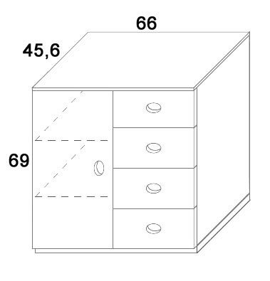 Komoda kombi D414/BC-Domino