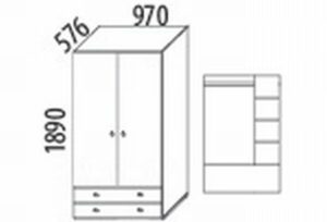 Pološatní skříň D513/BC-Domino