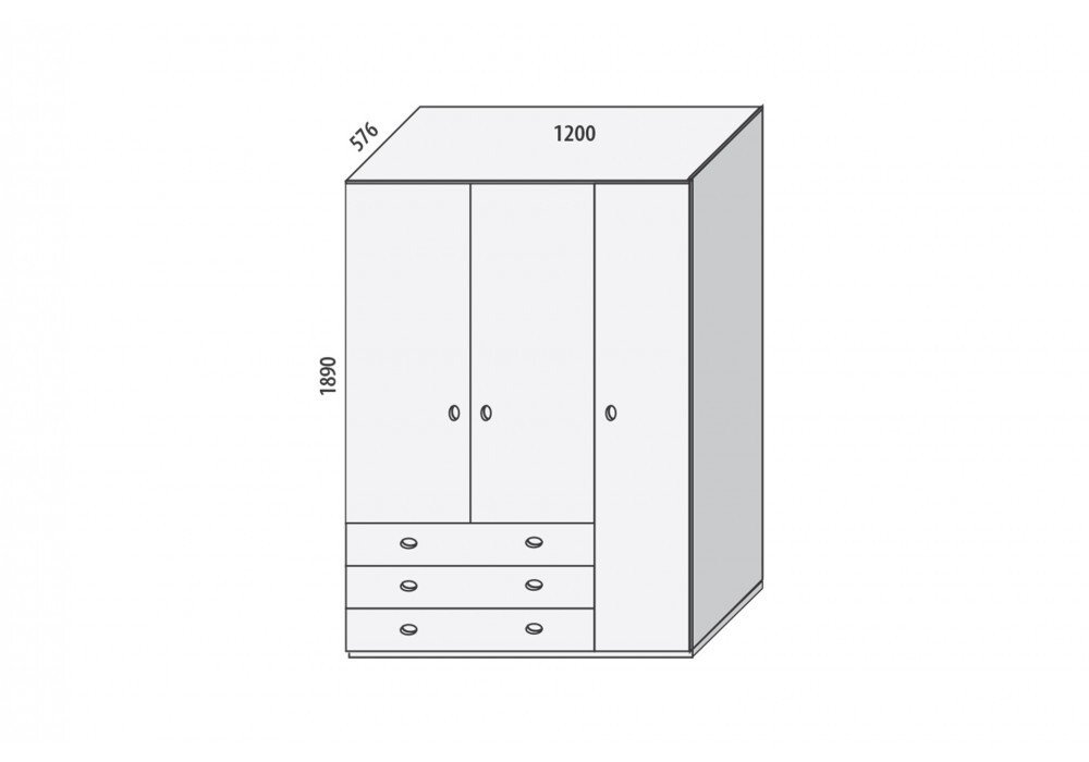 Pološatní skříň D514/BC-Domino