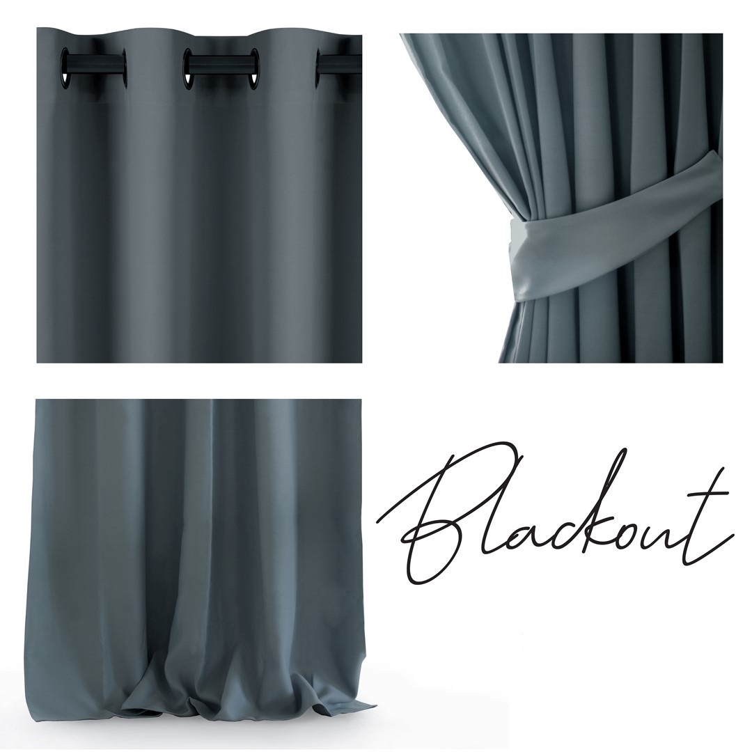 ArtFlhf Stínicí závěs BLACKOUT EYELETS K | 140 x 245 cm Barva: Černo-šedá - Charcoal